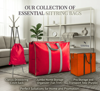 Storage Bags -Red - Size 27*24+14 -120 GSM - Non Woven (Extra Large)
